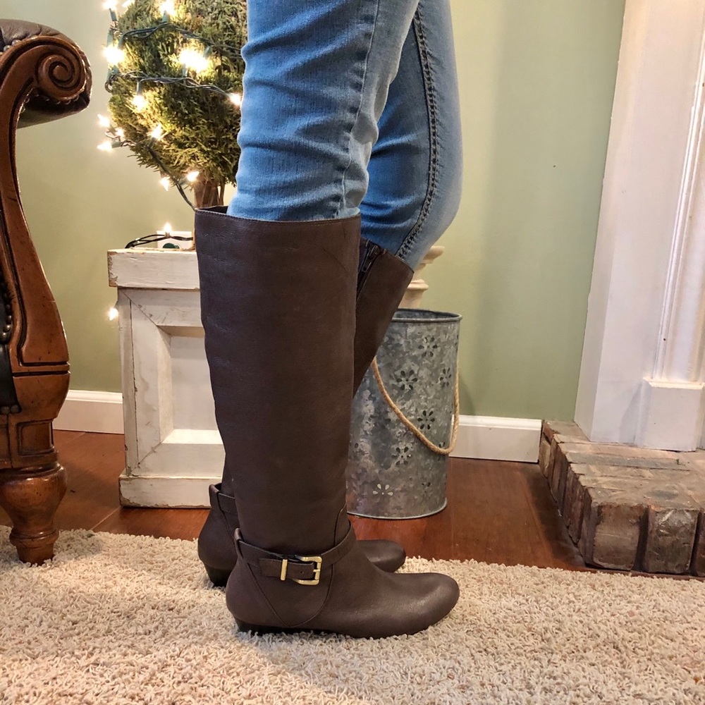 Genuine Leather Jessica Simpson Wedge Boots